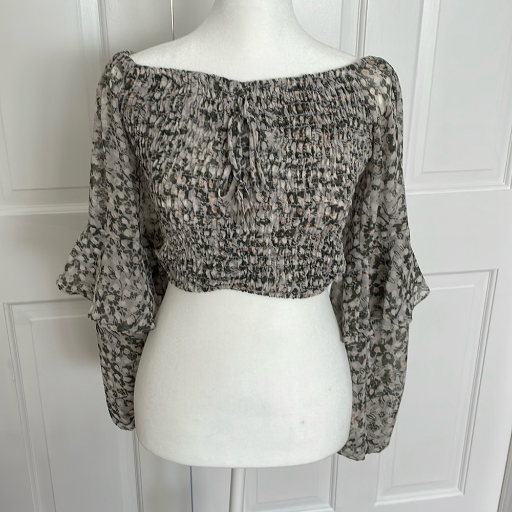 MISA Los Angeles off the shoulder floral top XS